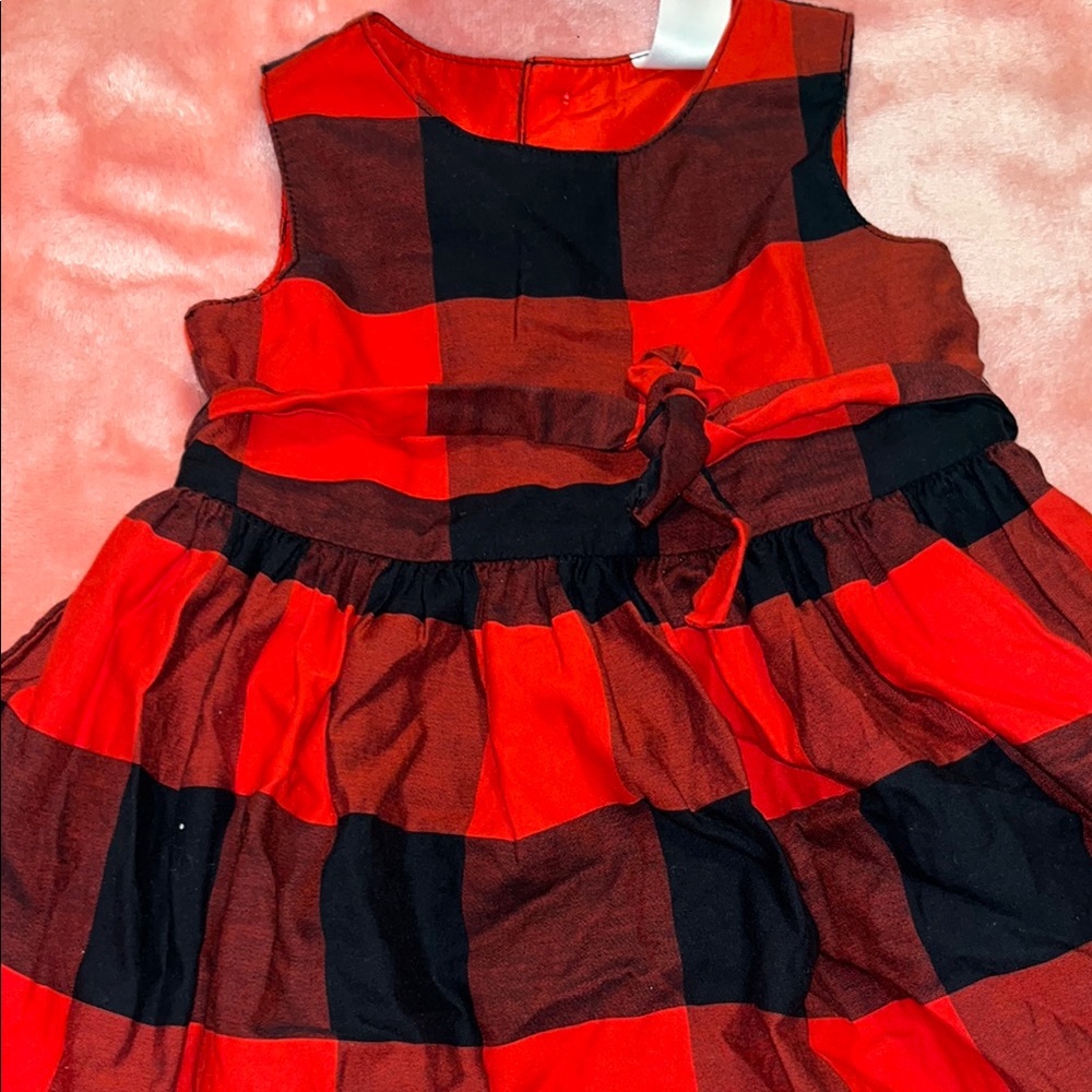 Carter's Red and Black Tiered Sundress Casual Sleeveless Crew Neck